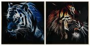 Quadro DKD Home Decor Tigre 80 x 3 x 80 cm Moderno (2 Unità)