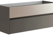 Mobile da bagno sotto lavabo Niwa grigio laccato opaco L 119.5 x H 50 x P 45.5 cm 2 cassetti, lavabo non incluso