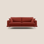 Dorian divano moderno in tessuto morbido antimacchia T05 rosso