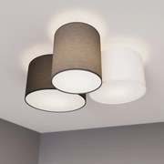 Lindby Laurenz plafoniera, 3 luci, grigio, marrone