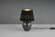 Abby lampada da tavolo ceramica nichel anticato paralume nero oro h...