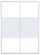 Porta doccia scorrevole Record, L 137-141 cm x H 195 cm x SP 6 mm, profilo bianco, vetro smerigliato