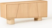 Credenza in legno con gambe in travertino Tundra