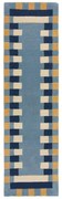 Passatoia blu in lana tessuta a mano 60x230 cm Kai Wool Border - Flair Rugs