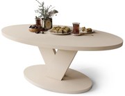 LOVA Beige (Champagne) – TAVOLINO OVALE 110x60 cm TAVOLINO DA CAFFÈ MODERNO