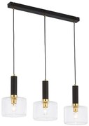 Jupiter 1848 - VA3 - Lampadario a sospensione con filo VANES 3xE27/60W/230V ottone/nero