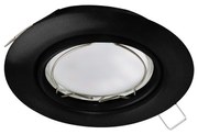 Faretto Ad Incasso Moderno Peneto In Acciaio Nero 1 Luce Gu10 4,6W