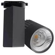 Faretto LED 40W per Binario Monofase CRI92, 120lm/W, ang. 100° Colore Bianco Caldo 3.000K