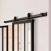 Sistema scorrevole Loft nero per anta in legno e metallo, L 186 m