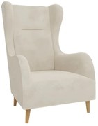 Poltrona in velluto crema Carole - Ropez