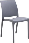 Sedia da Giardino Volga 46x54x80 h cm in Polipropilene Grigio chiaro...