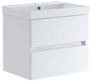 Mobile sottolavabo e lavabo Kora laccato opaco bianco H 50 x P 45.5 cm 2 cassetti