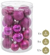 Palle di Natale Fucsia Plastica Porporina 12,5 x 12,5 x 27 cm (27 Unità)