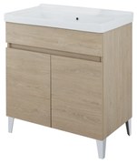 Lavatoio a Terra 80x46,8 Due Ante Con Vasca Feridras "Alba" Rovere Dolomite