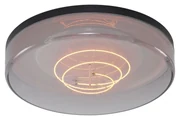 Plafoniera nera con vetro fumé 35,5 cm con LED dimmerabile - Fira