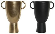 Vaso DKD Home Decor 23 x 16 x 29 cm Nero Dorato Alluminio Moderno (2 Unità)