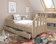 Letto per bambini SMILE con cassetto 160 x 80 cm in rovere sonoma decor