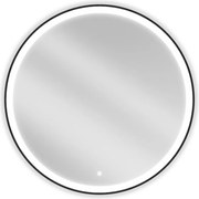 Mexen Esso specchio da bagno retroilluminato, rotondo 90 cm, LED 6000K, antiappannamento, cornice nera - 9825-090-090-611-70