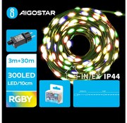 Aigostar - Catena LED natalizia da esterno 300xLED/8 funzioni 33m IP44 multicolore