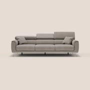 Caravaggio divano con 3 sedute allungabili indipendenti e poggiatesta reclinabili in tessuto impermeabile T02 beige