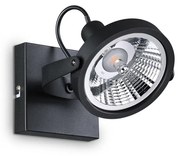 Plafoniera Moderna Glim Metallo Nero 1 Luce Gu10 10W 3000K Luce Calda