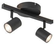 Faretto da soffitto nero GU10 50mm 2-luci con retroilluminazione e interruttore a 3 vie - Back Up