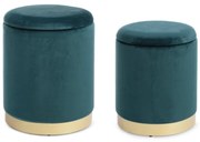 Set di 2 pouf contenitore POLINA in velluto verde