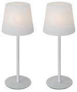 Set di 2 lampade da tavolo ricaricabili bianche 40 cm IP54 - Jude