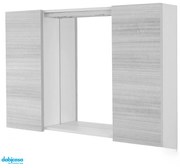 Specchiera Contenitiva "Stella" Da 91 Cm C/ Due Ante Color Grigio E Cassa In Pvc Bianco