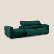 Giotto Divano con terminale e opzione relax elettrico in microfibra effetto velluto impermeabile T09 verde