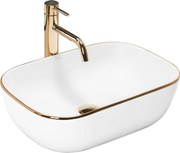 Lavabo da appoggio Rea Belinda Gold Edge