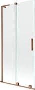 Mexen Velar L paravento per vasca 2 ante scorrevoli 90 x 150 cm, trasparente, rame spazzolato - 896-090-003-01-65