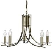 Ascona 5lt pendant - metallo e vetro in ottone anticato