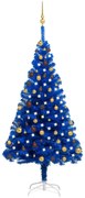 Albero di Natale Preilluminato con Palline Blu in PVC, Albero di Natale Preilluminato con Palline Blu 180 cm PVC II