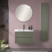 Mobile bagno sospeso cannettato 70 cm verde con specchio   Bali