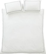 Set copripiumino e federa bianco in percalle di cotone per letto singolo 135x200 cm Contrast Trim – Bianca