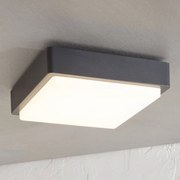 Lindby plafoniera LED da esterni Nermin, 22 cm, IP65, angolare Nermin, Nero, Plastica, Moderno, Plafoniere LED