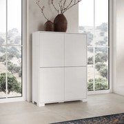 Credenza a 4 ante e 2 vani con ripiani 90x120 cm KYLA Bianco Lucido