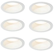 Set di 6 faretti da incasso bianchi con LED 3000K-5000K - Elias