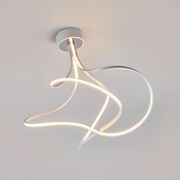 Plafoniera a LED Lungo Domiluce, dimmerabile, Alluminio / Grigio / Zincato, Soggiorno / Sala da pranzo, Metallo, Moderno, Plafoniera LED