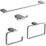 Set di accessori da bagno in alluminio cromato
