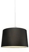 Lampada a sospensione moderna bianca con paralume 45 cm nero - Combi 1