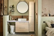 Mobile da bagno sotto lavabo SENSEA bianco / rovere nat. L 60 x H 58 x P 46 cm, lavabo non incluso