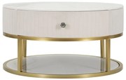 Tavolo da caffè con struttura dorata montpellier color crema ø75x36 cm