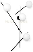 Mikado lampada da parete o soffitto 4 luci  in metallo nero e vetro...