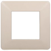 Placca 2 moduli 502 in plastica sabbia compatibile anche con Vimar Plana