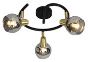 Plafoniera Art Déco vetro fumé nero 3 luci - VIDRO