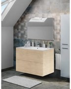 Mobile sottolavabo e lavabo Neo rovere naturale L 90 x H 54 x P 48 cm 1 vasca 2 cassetti