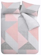 Set copripiumino e federa rosa per letto singolo 135x200 cm Larsson Geo – Catherine Lansfield