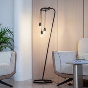 Lampada da terra Lindby Elira, nero, metallo, altezza 150 cm, E27